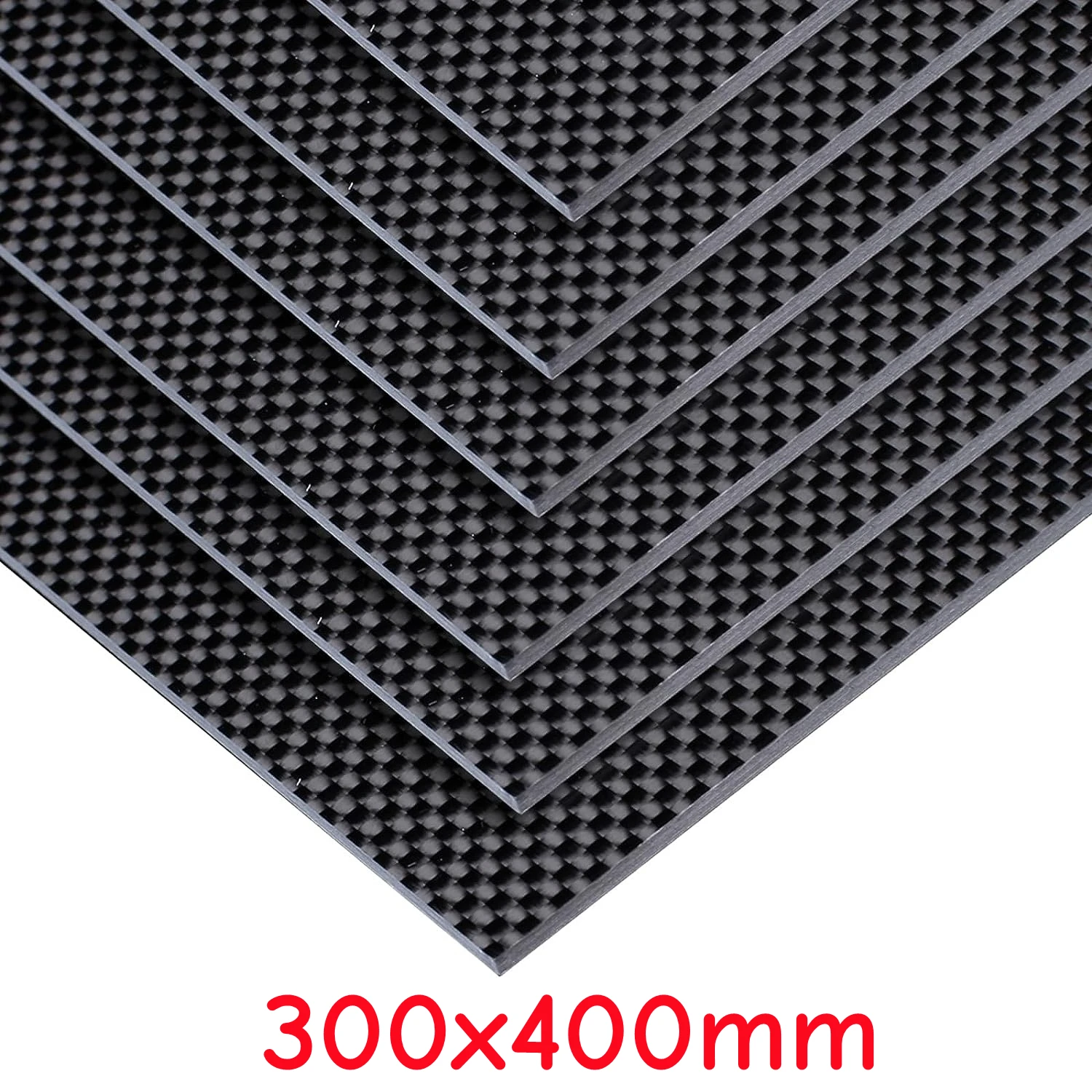 High Strength 300 X 400mm 0.5mm 1/2/3/4/5/6/7/8/9/10mm Thickness Pure Carbon Fiber Sheet Plate Panel Board light weight Material