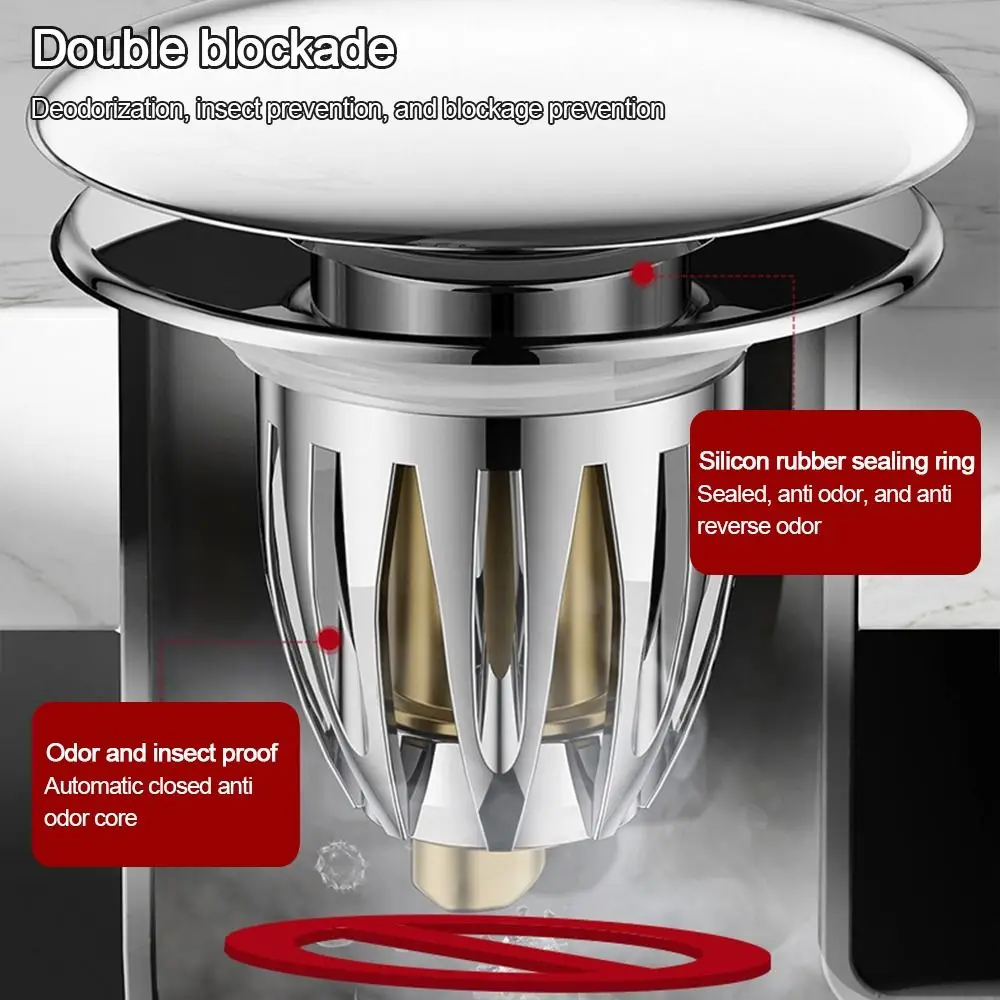 

Сливной фильтр для пола с медным сердечником, сетчатая уплотнительная крышка, противозасоряющаяся раковина, многофункциональный всплывающий сливной фильтр с отскоком сердечника