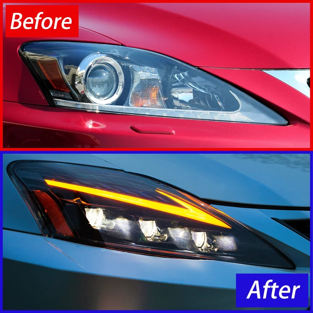 

Car Front Lamps for Lexus Is200 Is220 Is250 Is250C Is300H 2006-2012 Auto Headlight Assembly Led Three Projector Lens Accessories