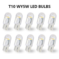 10PCS Car LED Bulb T10 W5W WY5W Signal Light White 12V Auto License Plate Lamps Reading Dome Lights Car Wedge Parking Lights