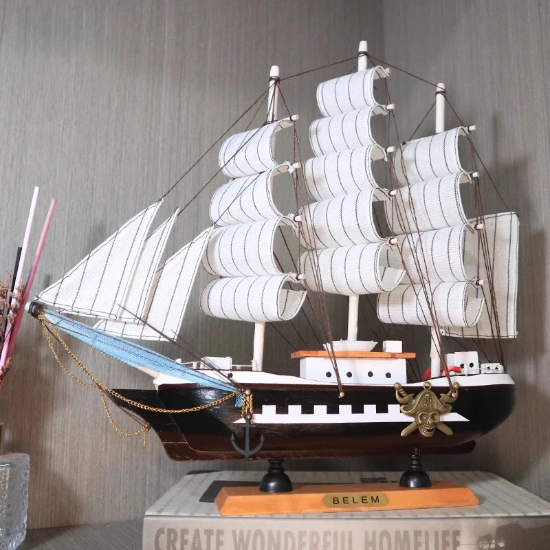 Vintage Wooden Boat Arts Ornaments Home Room Decoration Pirate Ship Warship Living Room Office Decoration special business Gift