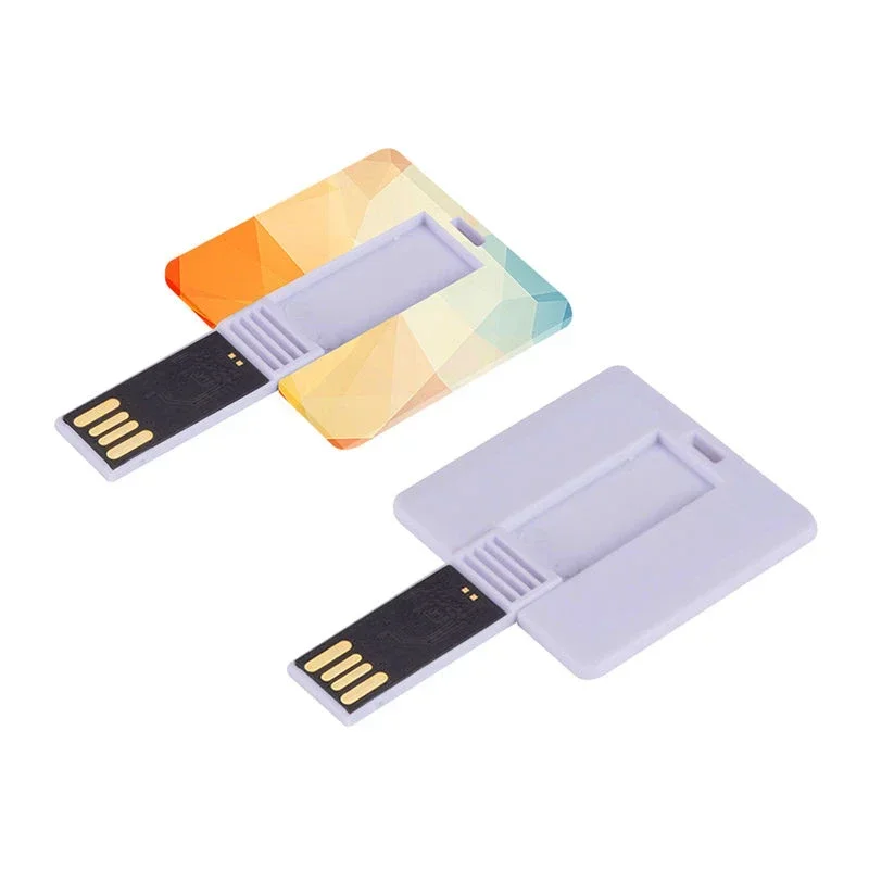 50 Stks/partij Mini Vierkant Promotionele Super Dunne Vierkante 64Gb 128Gb 32Gb 16Gb 8Gb Label Creditcard Usb 2.0 Flash Drive Lage Capaciteit