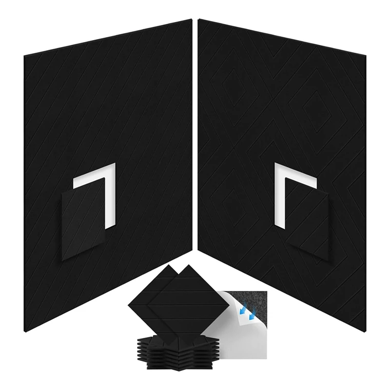 

12 Pack Soundproof Foam Panels 12X12x0.4 Inch, Self Adhesive Acoustic Foam Panels For Acoustic Treatment