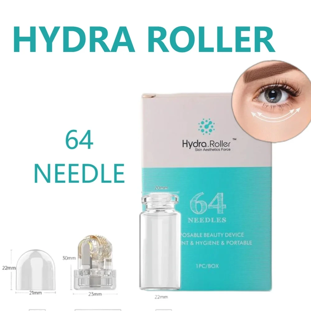 Hydra Roller 64 Pins Micro titanium need tips Derma needles skin care Anti aging whitening bottle roller serum