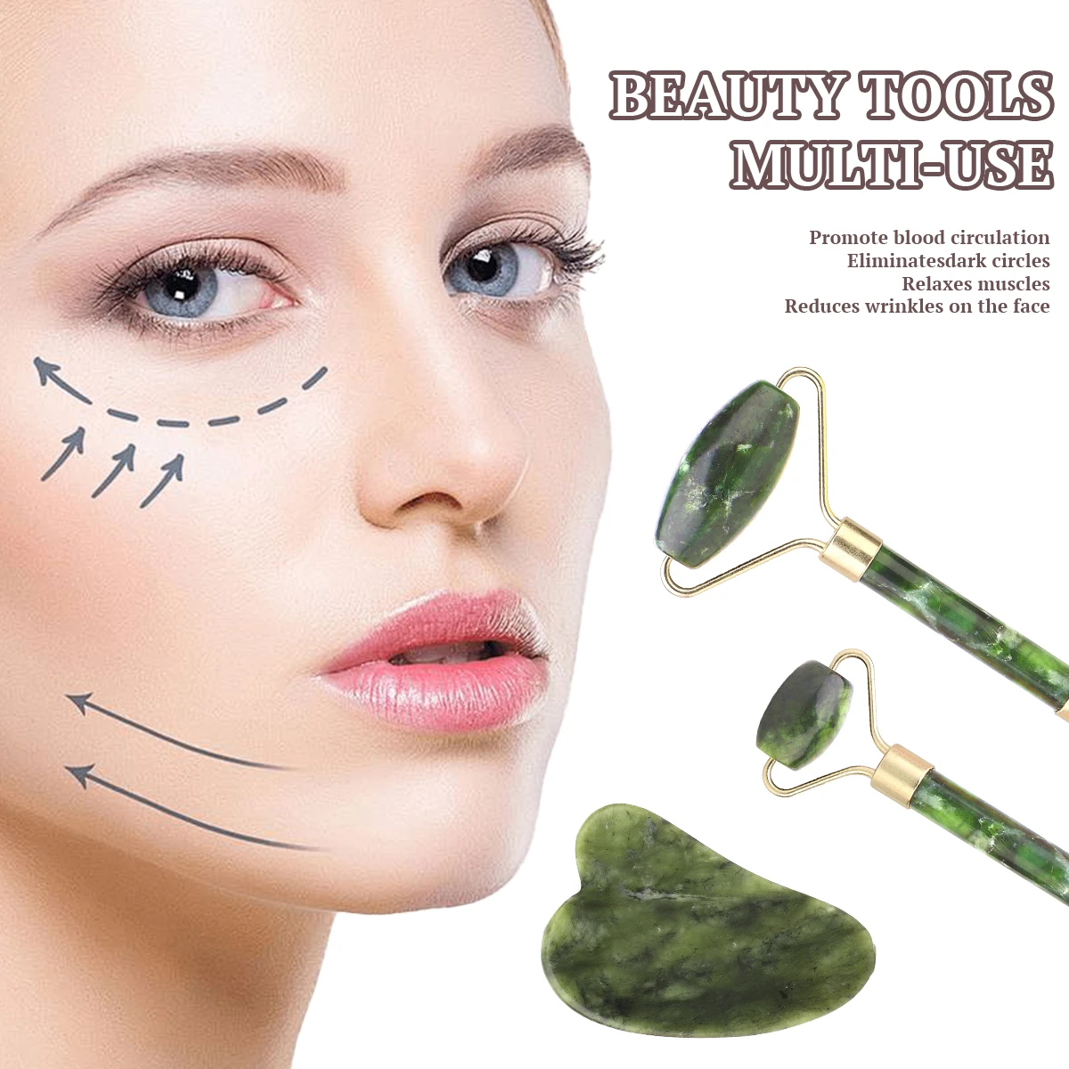 مجموعة نفخة التدليك مكونة من 10 قطع، أداة التدليك لرفع المنتفخة المدمجة يمكن رطبة وجافة، وسهلة الحمل، ومناسبة لمحبي التجميل.