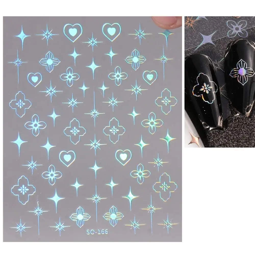 Colorful Four pointed Stars Metallic Gilded Sweet Nail Stickers Nail Art Decoration Nail Art Accessories Manicure Ornaments