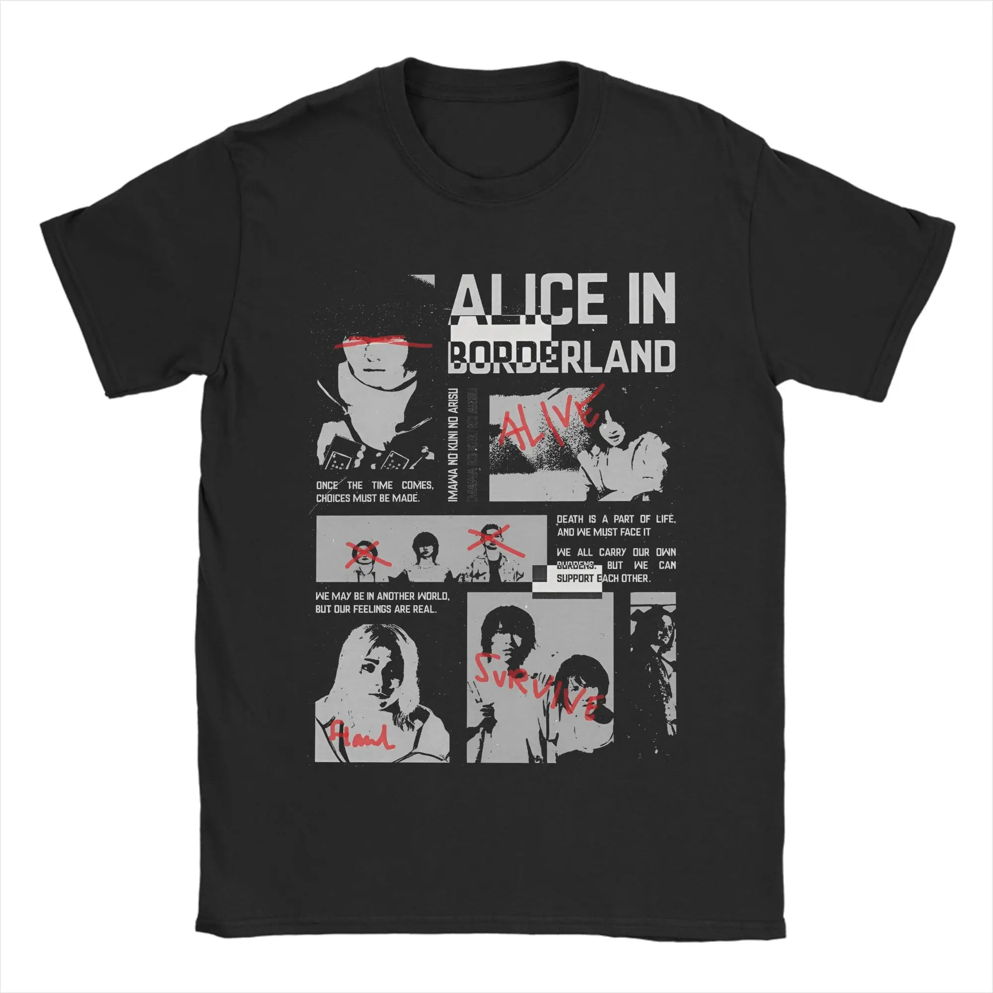 أليس بوردرلاندز القطن الخالص تي شيرت للرجال الصيف الكلاسيكية تي شيرت Crewneck موضة تيز بلايز رخيصة كبيرة الحجم