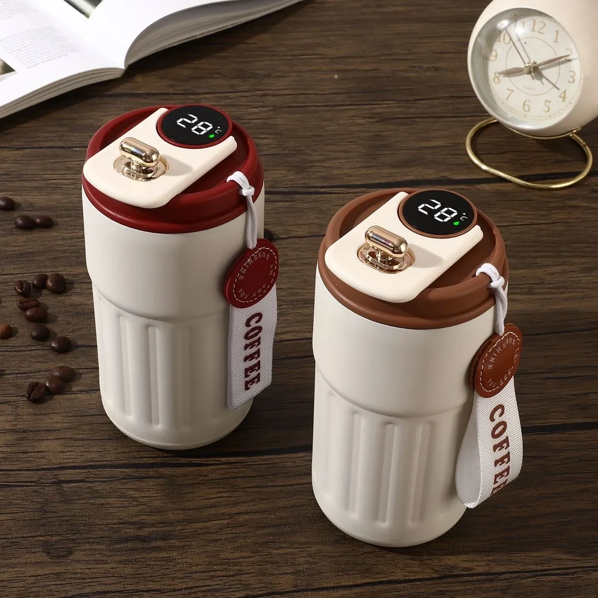 450Ml thermos bottle intelligent display temperature 316 stainless steel vacuum cup office coffee cup portable thermos cup