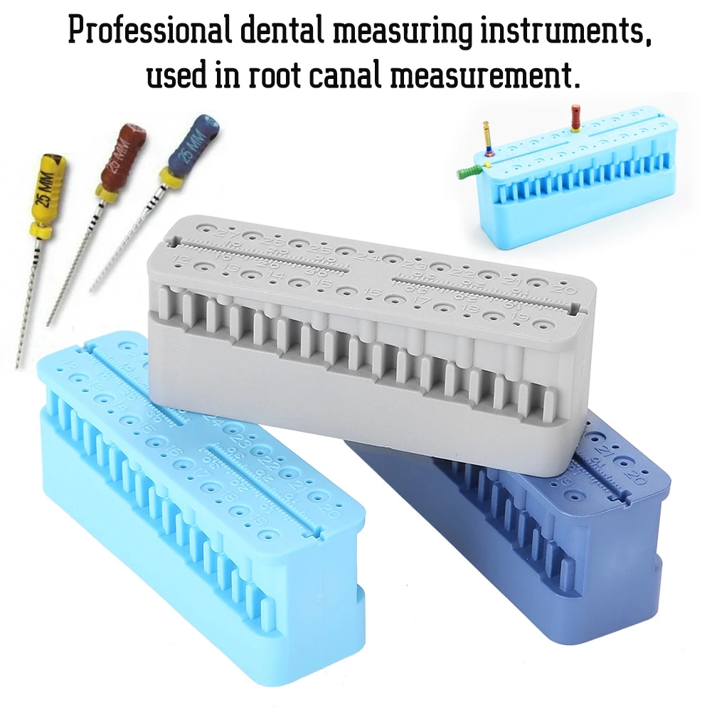 Blocco di misurazione dentale del canale radicolare file di sterilizzazione ad alta temperatura strumenti di misurazione scheda di prova del righello a doppia scala endodontica