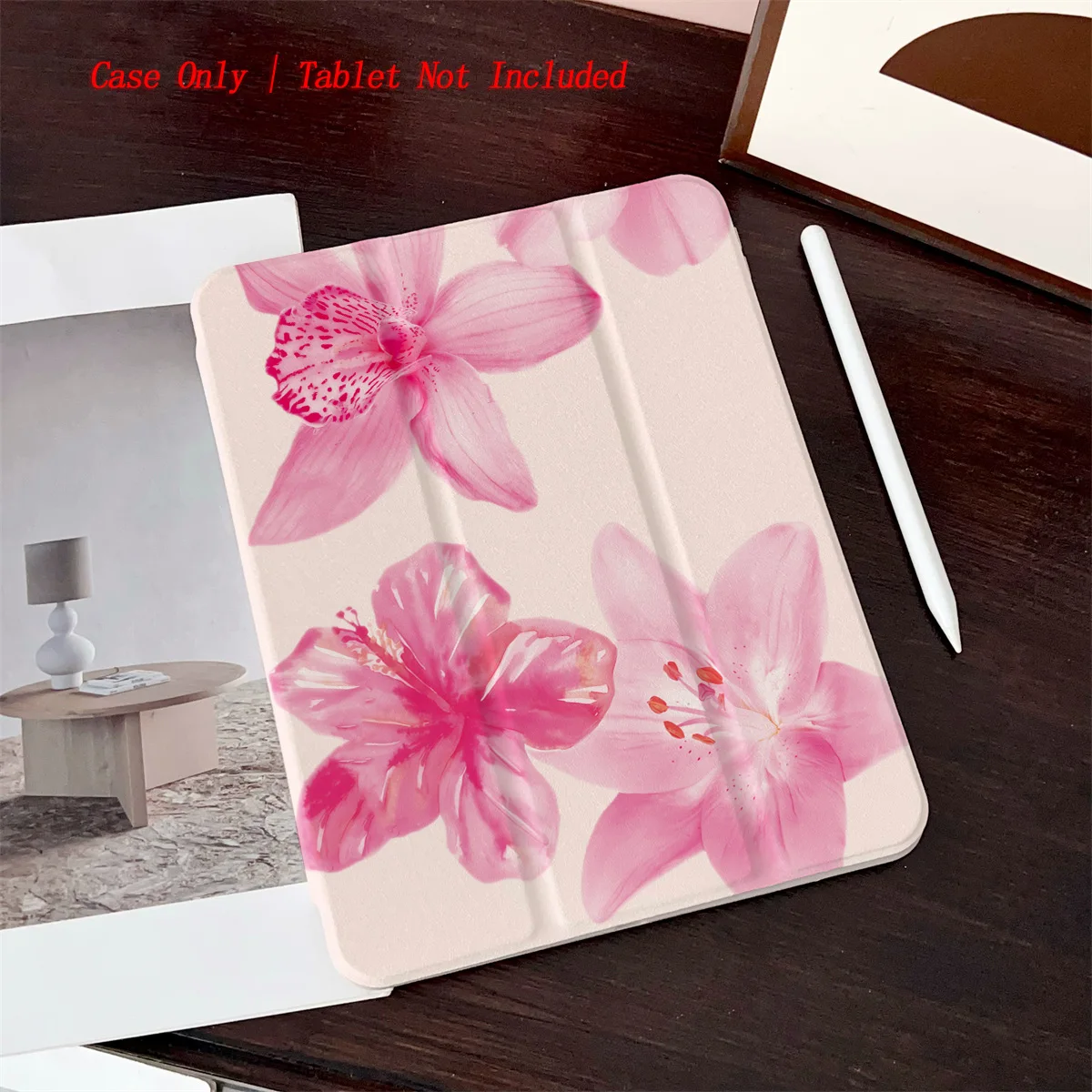 

Pink Flower Unique Print iPad Case - Shockproof Durable Cover for Apple Pro/Air/Mini