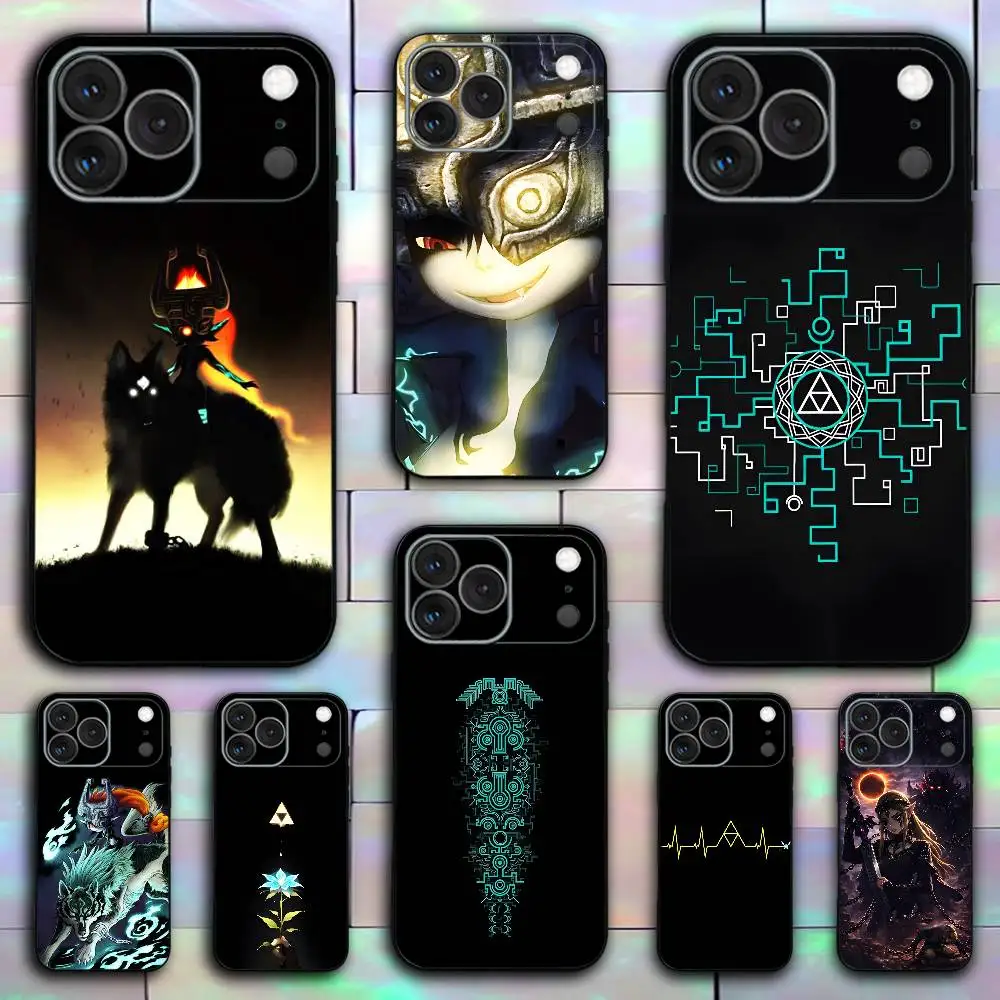 Funda de Silicona Transparente M-Midna para iPhone 17, 16, 15, 14, 13, 12, 11, Pro, Max, Mini, XS, X, 8, Plus, Antigolpes, Negra