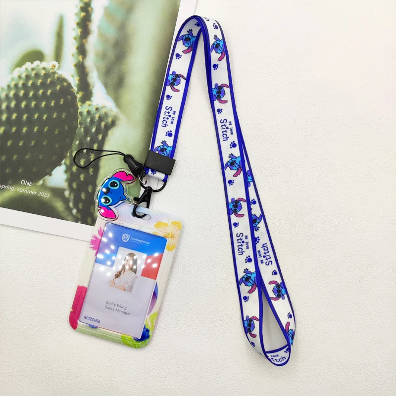 ديزني غرزة حامل بطاقات التعريف الشخصية الحبل الفتيات معرف بطاقة الائتمان حالة الأولاد الرقبة حزام الباب حامل بطاقة المفاتيح اكسسوارات هدايا الاطفال #5