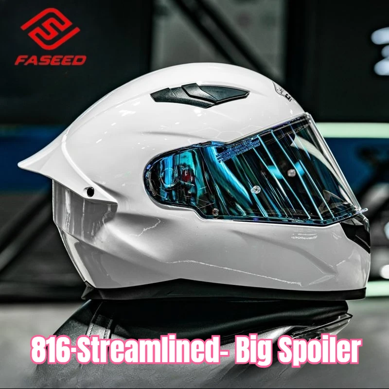 

FASEED гоночный мотоциклетный винтажный шлем для взрослых, анфас, шлем, одобренный ECE, большой спойлер, шлем унисекс, Capacetes De Moto