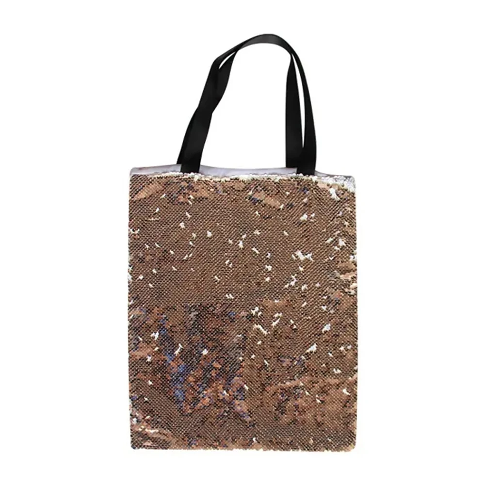 Women Reversible Magic Blank Thermal Sublimation For Custom Print Shopping Bag Sequin Tote Bag For Gift