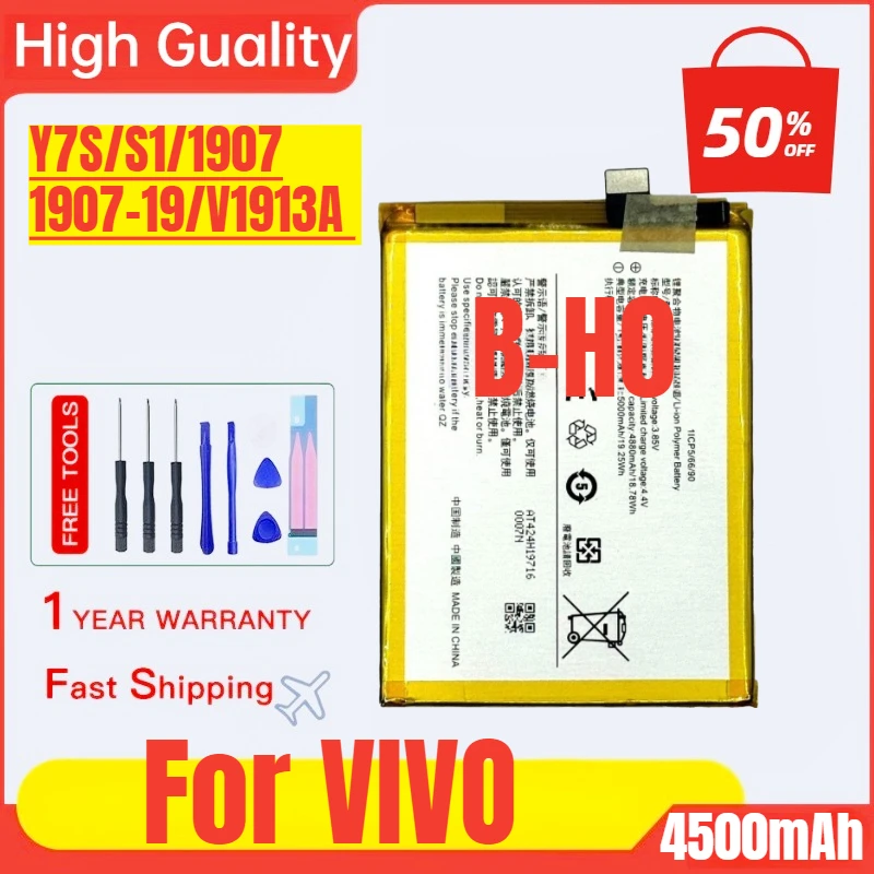 

B-H0 Suitable for VIVO Y7S/S1/1907/1907-19/V1913A Mobile Phone Battery Real High Capacity Replacement Bateria Warranty One Year