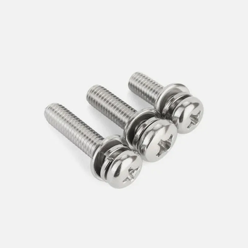 

5-50pcs Phillips Pan Head Screws Flat Spring Washers Set M2 M2.5 M3 M4 M5 M6 M8 M10 304 Stainless Steel Length 5mm To 60mm