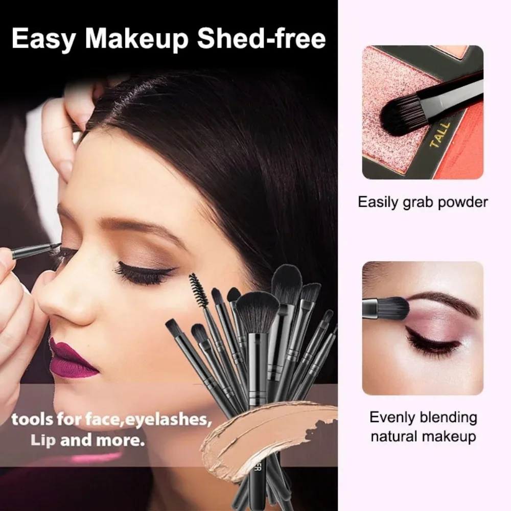 18pcs Makeup Brushes Set Premium Synthetic Kabuki Foundation Concealers Powder Blush Blending Face Eye Shadows Travel  Brush Set