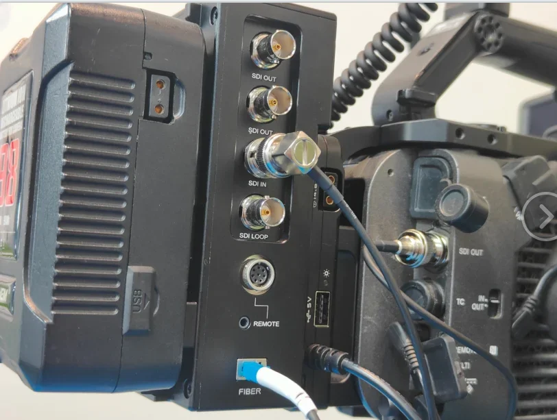 8 PIN and 2.5mm remote 1 channel 12G sdi in , pgm video return lc fiber 10km Fiber Optic Converter transmitter receiver
