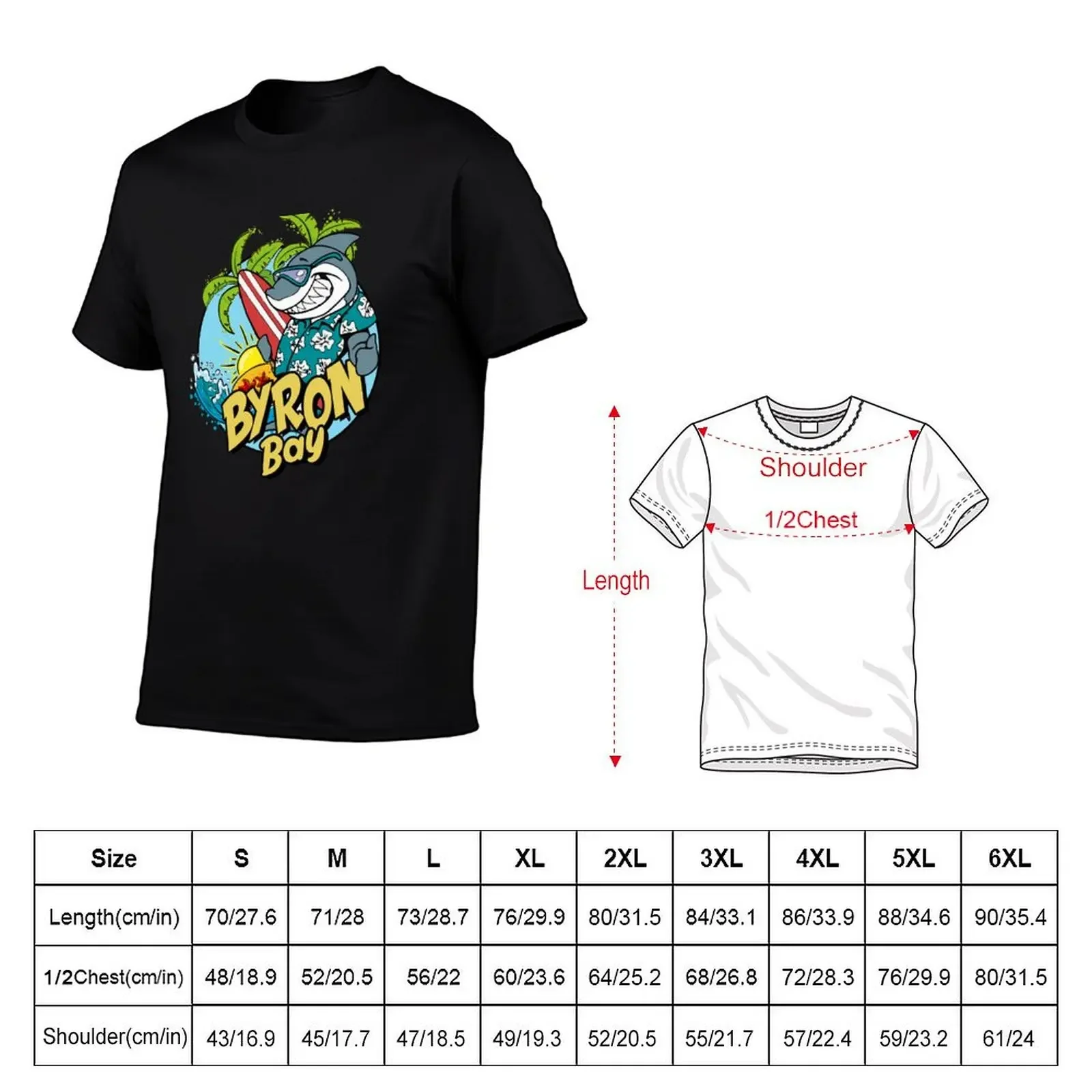 Byron Bay surfing shark T-Shirt tops anime t shirts new edition custom shirt Short sleeve tee men