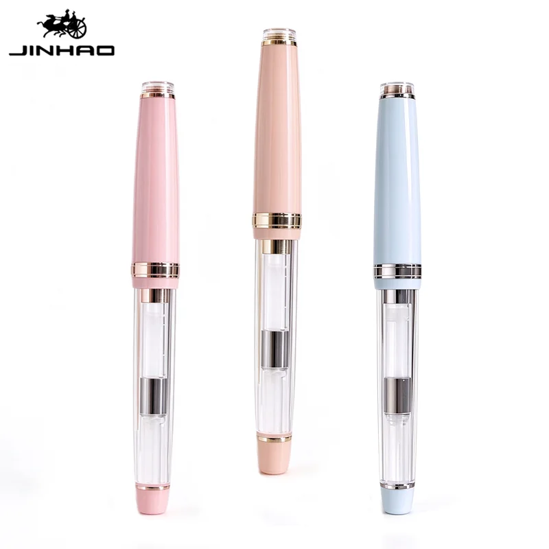 Jinhao 82  Fountain Pen Sugar Water Series Macaron Transparent Barrel EF/F Nib School & Office Stationery