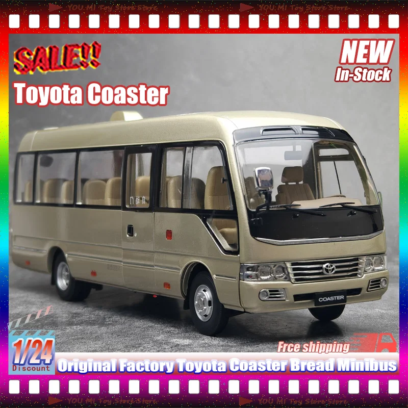 1:24 Original de fábrica Toyota posavasos pan Minibús simulación aleación troquelado modelo de coche juguetes personalizados para niños regalos de navidad