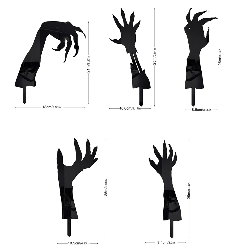 

5 Pcs Ghost Hand Decoration Halloween Hands Decorations Ornament Mini Lawn Signs Acrylic Outdoor