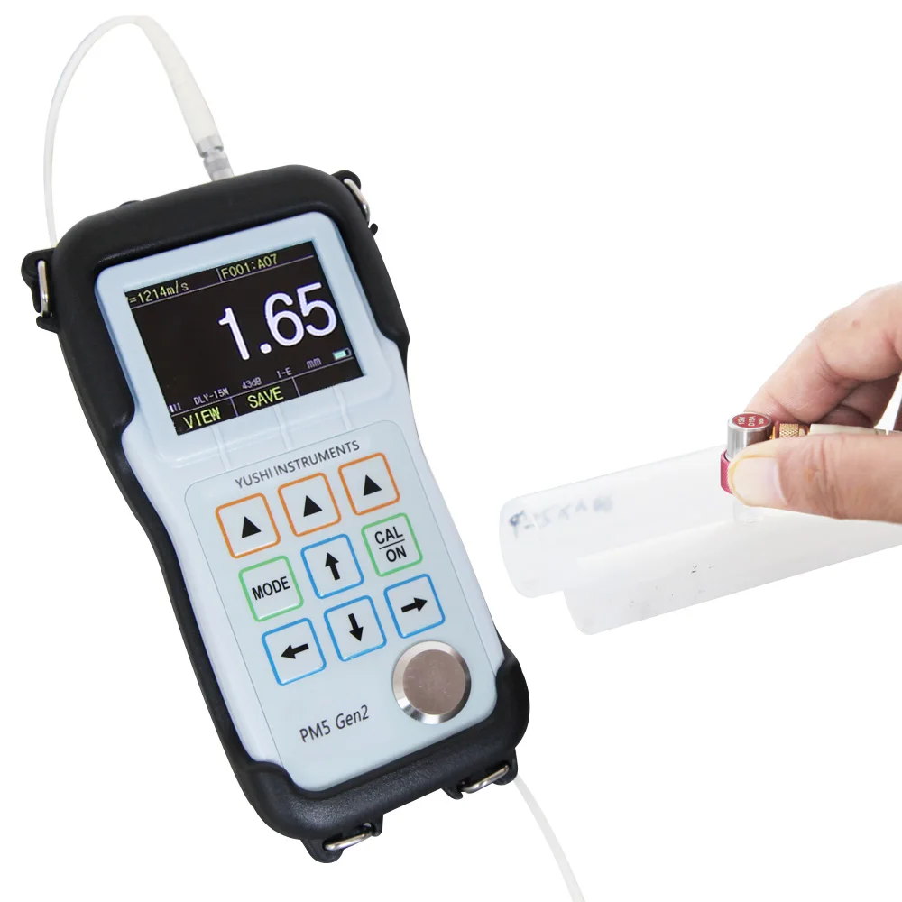 High Precision YUSHI Ultrasonic Thickness Gauge for PE/ LDPE/PTFE/PP-R/PB/ABS/PVC Plastic