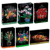 8 Types Bouquet Eternal Flower Roses Orchid Succulents Building Blocks Bonsai Botanic Assemble Bricks Toys Gifts For Girls Kids