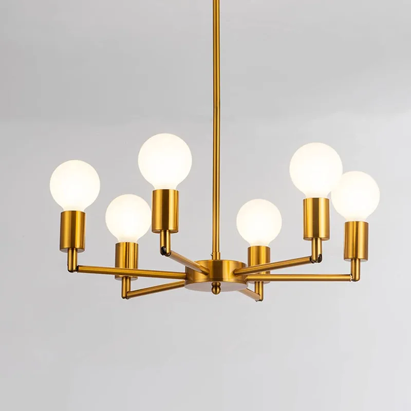 

Modern Gold Metal Pendant Lamp For Foyer Bedroom Dining Room Kitchen E27 Bulb Rotatable Simple Lighting Fixtures