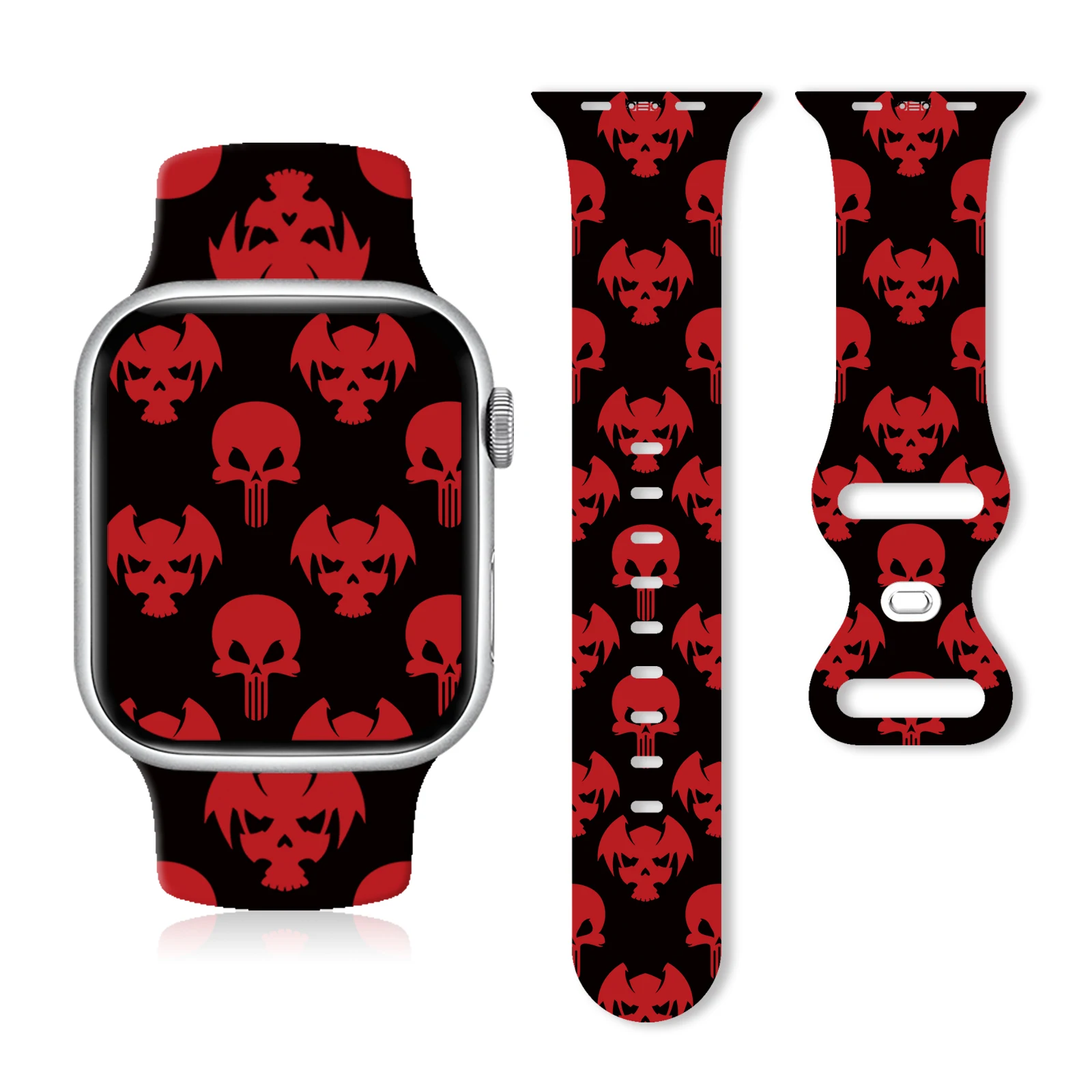 

New Halloween Series 02 Painting Strap for Apple Watch 10 9 8 7 Silicone Band Replaceable Bracelet for iWatch 46mm 42mm Watchban