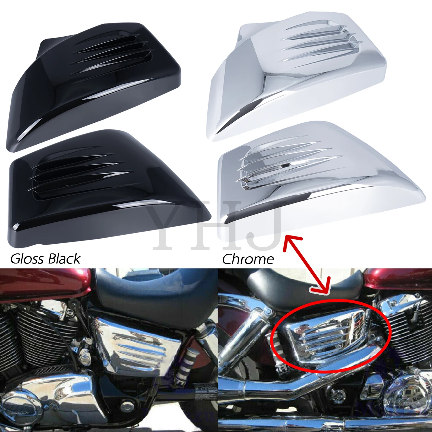 

Motorcycle Battery Side Cover For Honda VT1100C2 Shadow American Classic Edition (A.C.E.) 95-2000 / VT1100C2 Shadow Sabre 00-07