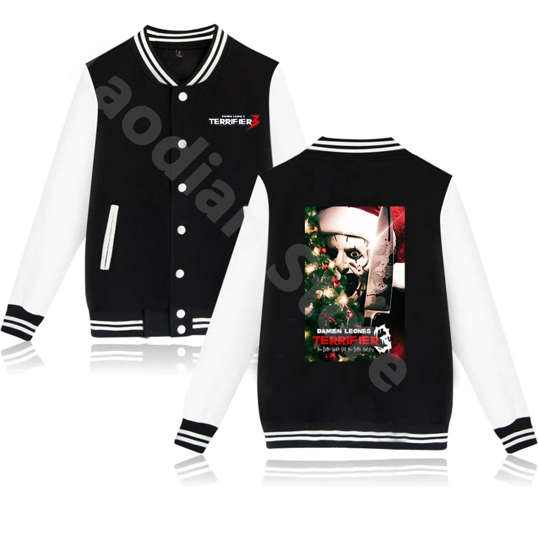 Terrifier 3 Baseball Jacket Christmas 2024 Jackets Tv Show Baseball Uniform Vintage 90s Trucksuit Hip Hop Longsleeve Clothing