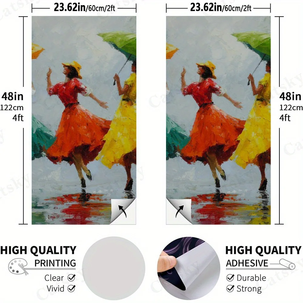 Rainy Day Dance Sticker,High Value! 2D Flat Vinyl Sandboard Decals - Budget-Friendly and High Value, Bubble-Free and Easy to Sti