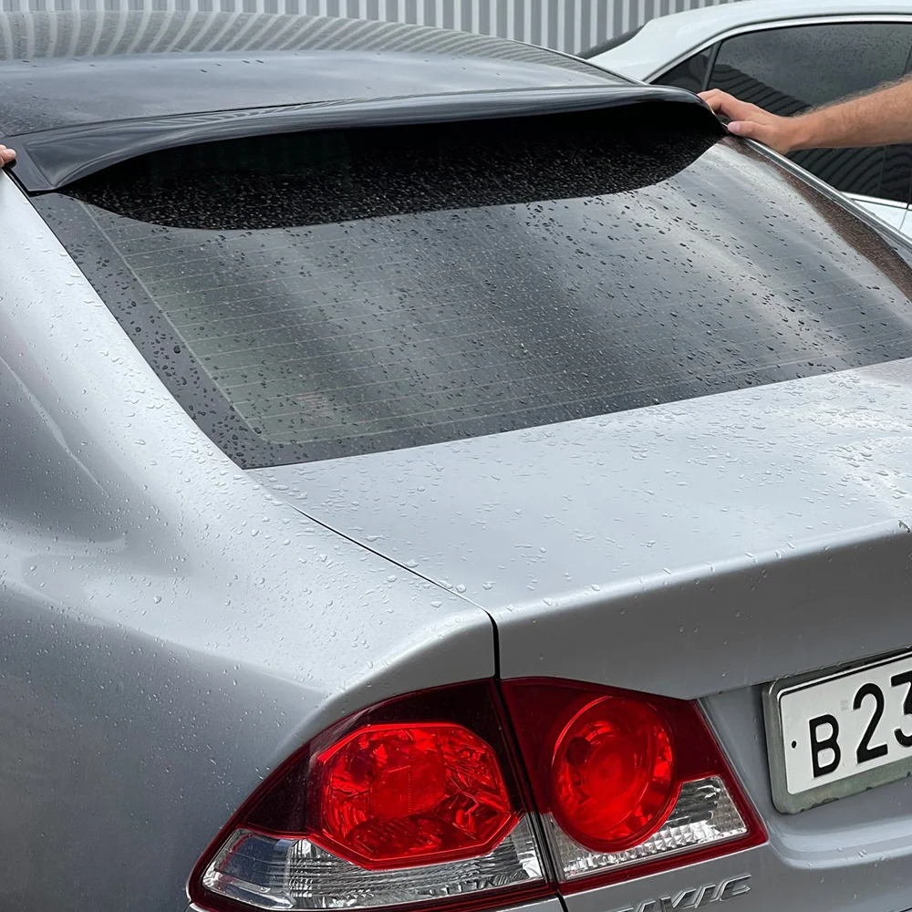 Auto zadní okno přístřeší spoiler blatník hledí leskle černá pro Honda civilní 4 dveře kráter sedan 2006-2011 auto tělo stylingový soupravy