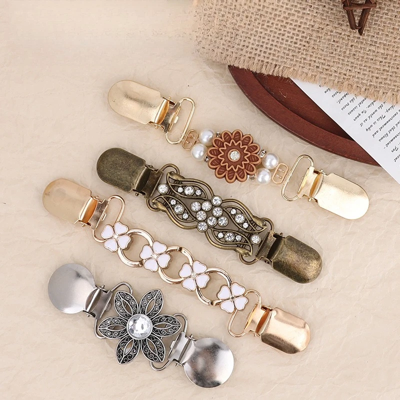 B Vintage Dress Clips - Floral Cardigan Shawl Clips, Brooch Pins for Sweaters, Blouses & Dresses Accessories