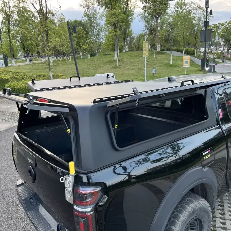 Plain Panel Double Cab Pickup Truck Canopy Side Doors Windowless Aluminium Hardtop Secure Cargo Camper Shell Fits Standard