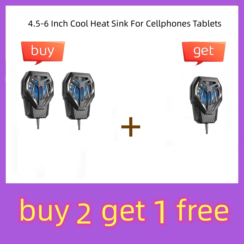 4.5-6 Inch Cool Heat Sink For Cellphones Tablets Firm Cooling Fan Radiator Heat Dissipation Stable Mobile Phone Cooler Black