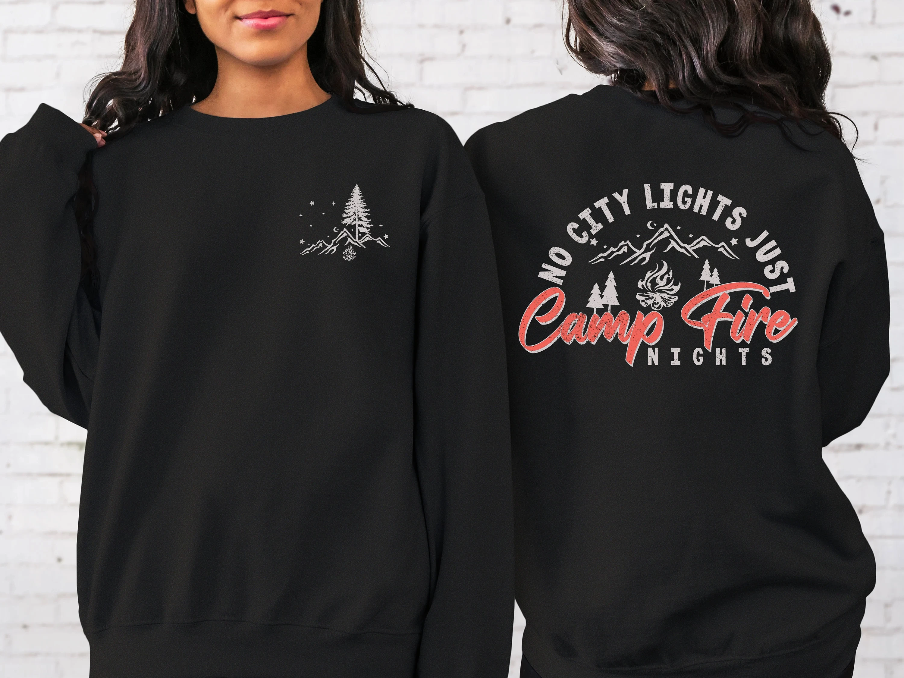 

Camping Outdoors Sweatshirt Hoodie Men's and Women's Round Neck Sweatshirts Y2k Tops Autumn and Winter Pullover Women Clothing