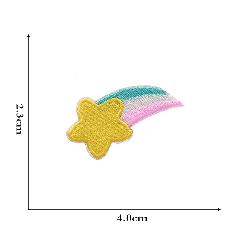 Self Adhesive Rainbow Stars Patches Cartoon Shoes Bags Hats Stickers DIY Scrapbooking Handmade Crafts Decoration Sewing Badge