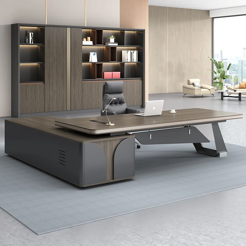 

Boss's office desk light luxury simple and modern Chairman's CEO's manager's large team desk office desk combination