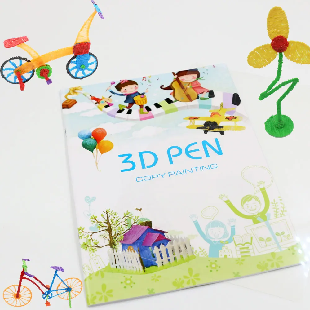 3D Printing Pen Drawing Book Reusable Colorful 22/40 Patterns Thick Paper Clear Plate Painting Template for 3D Pen Kid Gifts