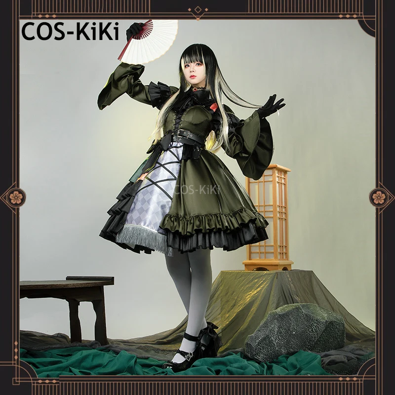 

COS-KiKi Vtuber Hololive Juufuutei Raden New Clothes Game Suit Elegant Dress Uniform Cosplay Costume Halloween Party Outfit