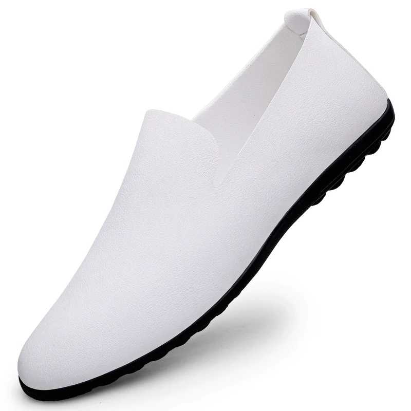 New four-season universal beanie men's shoes outdoor lazy people pedal men's daily casual leather shoes and driving shoes