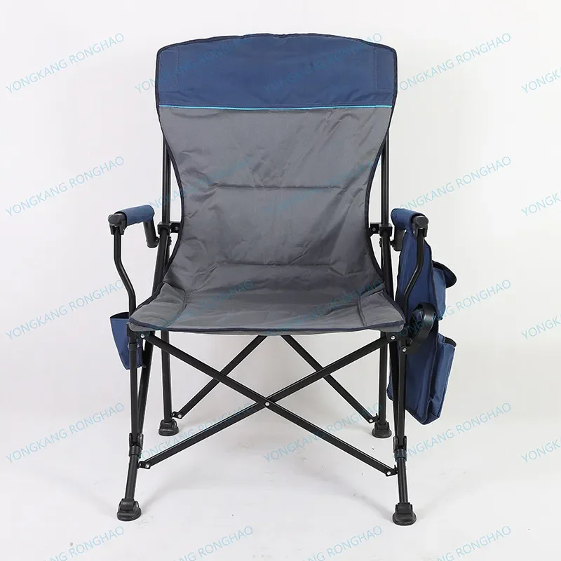 Portable Folding Chair with Armrest Thickened Oxford Cloth Outdoor Camping Fishing Seat Lightweight Back Support for Home