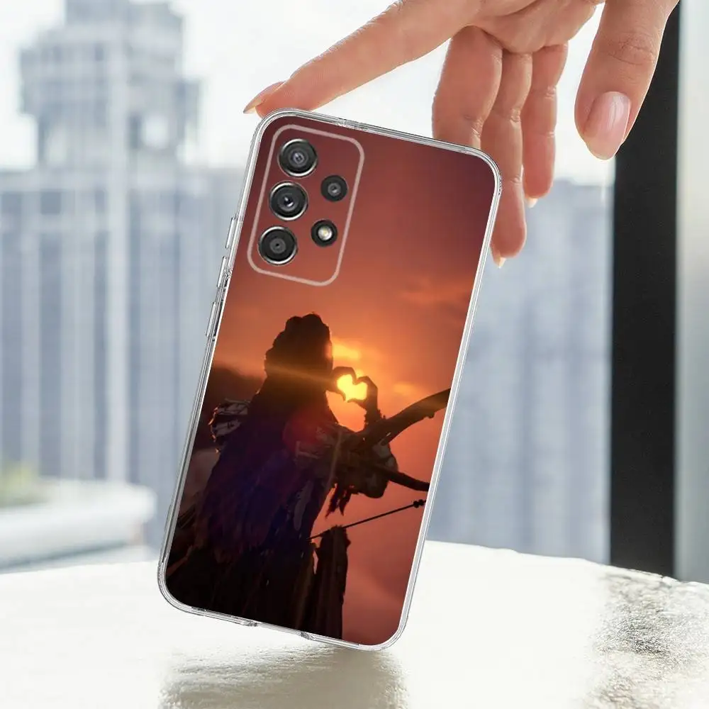 Game H-Horizon Z-Zero D-Dawn Phone Case For Samsung S30,S23,S22,S21,S20,Ultra,FE,Lite, S10,S9,S8,PIus,Transparent, Silicone Case
