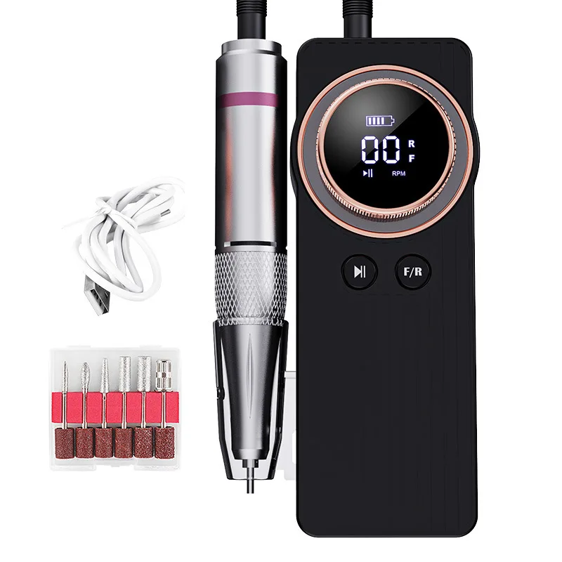 Portable usb rechargeable 35000RPM nail polisher for nail removal and dead skin nail polisher for manicure