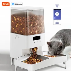 Tuya Wi-Fi 5L Automatic Pet Feeder, Dual feeding function, Smart Life APP, Remote Control-Dispenses Kibble For Dogs And Cats