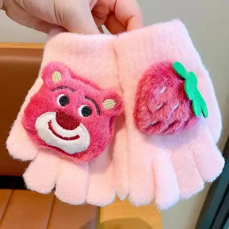 قفازات أصابع كرتونية لطيفة شتوية دافئة معزولة حراريًا للجنسين للبالغين مضادة للبرد تعمل باللمس متوافقة مع أزياء ناعمة ومريحة #5