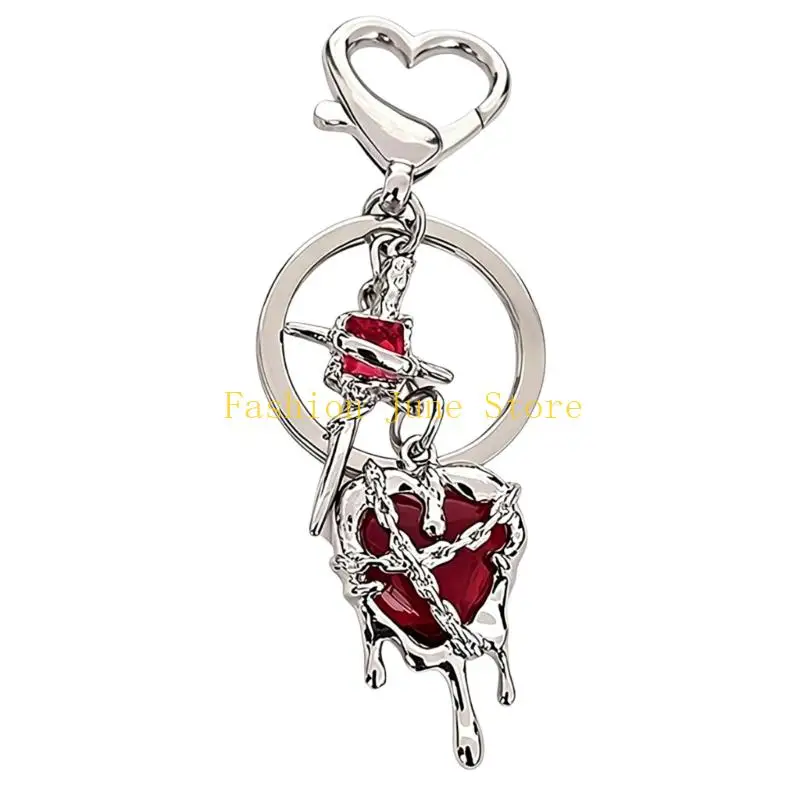 N5KA Fashion Forward Crosses Heart Keychain Stylish Crosses Keyring Great Gift Choice