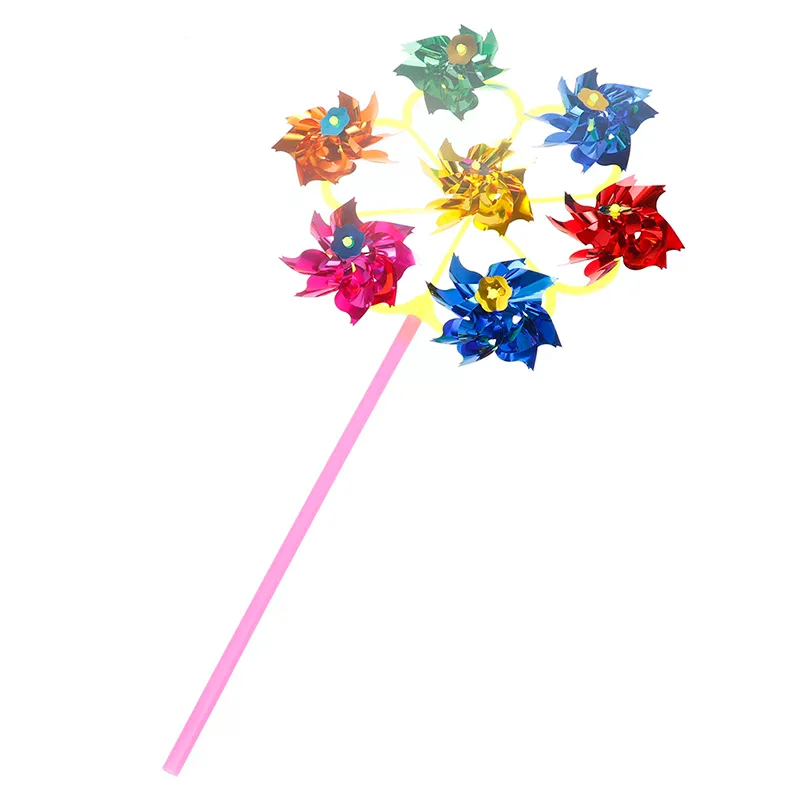 Colorful DIY Sequins Windmill Wind Spinner Home Garden Yard Decoration Kids Toy